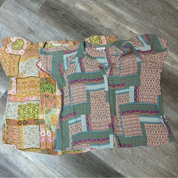 Rose+Olive Boho Blouses Bundle 3X short sleeve button up - Picture 1 of 12